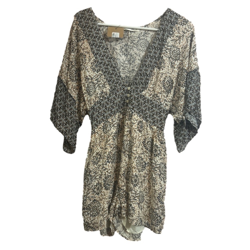 NWT Boutique Boho Floral Neutral Romper Size Small